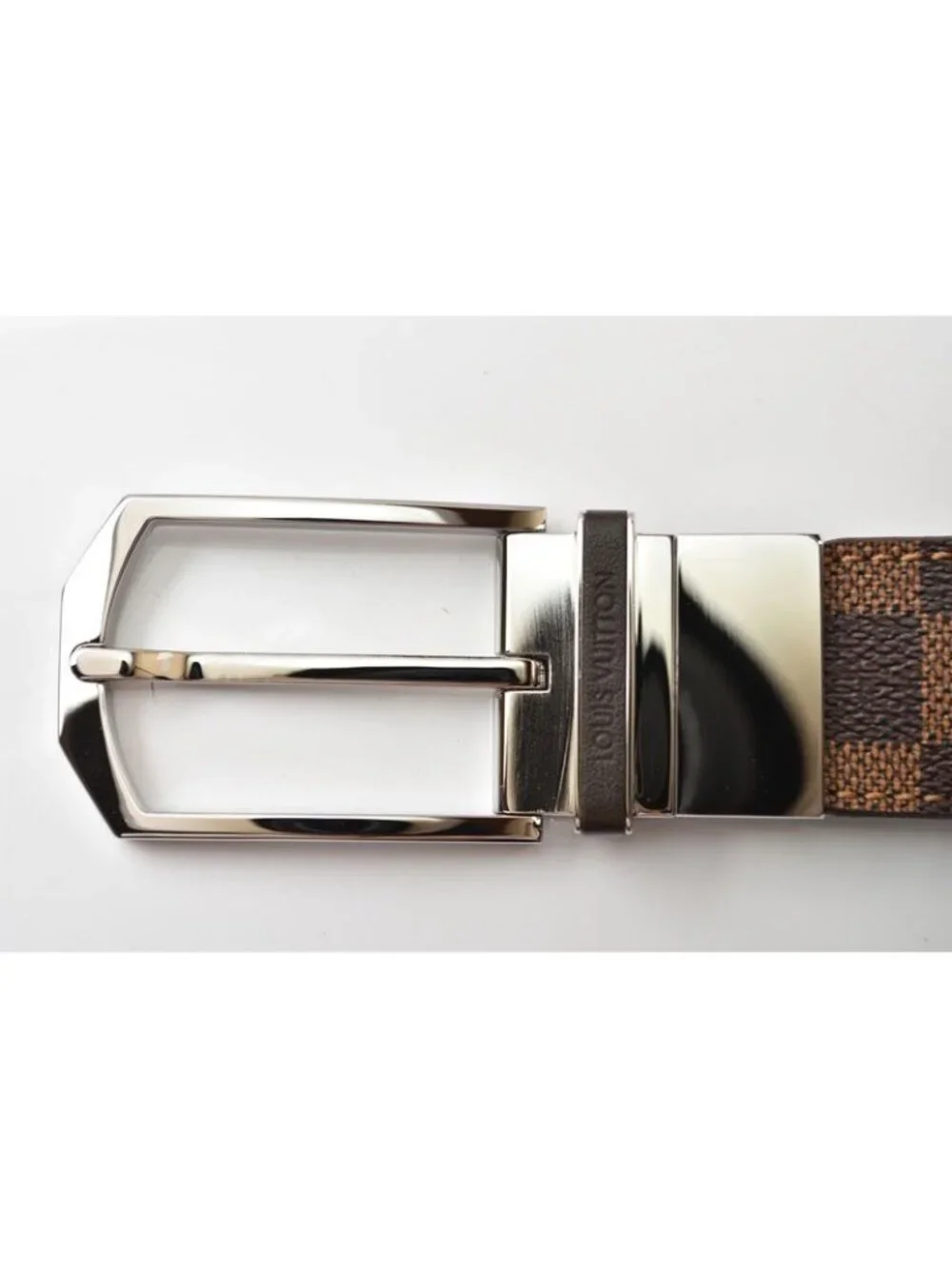 Louis Vuitton Belt Damier Reversible Leather Black Brown 90